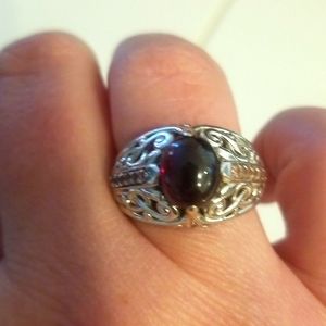   Victoria Wieck .925 Sterling Silver Pink Topaz and Tourmaline Ring